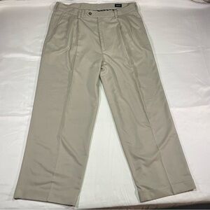 IZOD Men's Slim Fit Flat Front Khaki Casual Performance Pants Sz 36X32